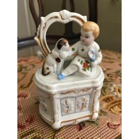 Superb 19thc German Conta Boehme Porcelain Fairing Box