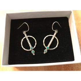 Fire Opal Sterling Silver Modern Earrings