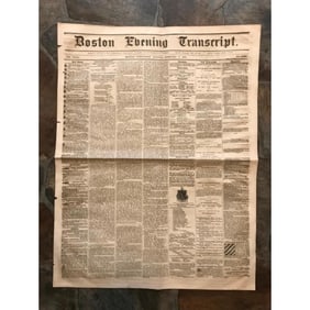 19thc Civil War Boston Newspaper