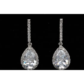 Pear Shaped Cubic Zirconia Earrings