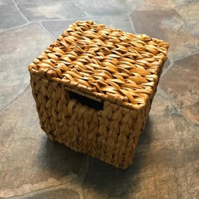 Woven Water Hyacinth Covered Box