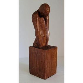 Mid Century Figural Wood Carving