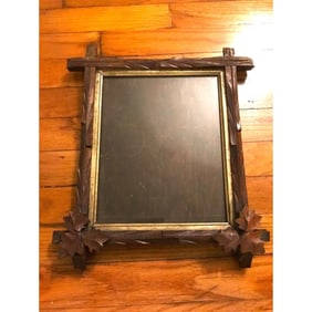 Early 20thc Black Forest Arts Crafts Wooden Frame