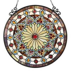 Victorian Style Stained Art Glass Hanging Window