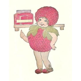 1914 Children's Print, Raspberry, Dame Potato