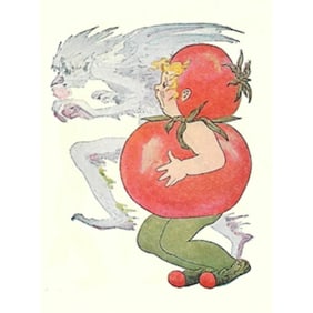 1914 Children's Print, North Wind, Tomatoes, St. John's Bread