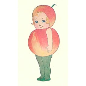 1914 Children's Print, Apple & Here Burgomaster Cabbage