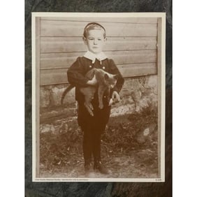 Little Boy With Cat Photo Print
