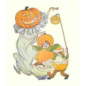 1914 Children's Prints, The Pumpkin Children, The Nutmeg Children