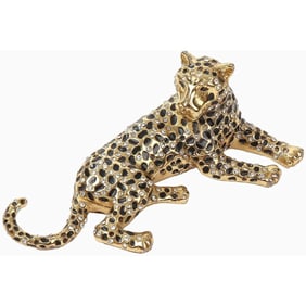Golden Leopard Trinket Jewel Box