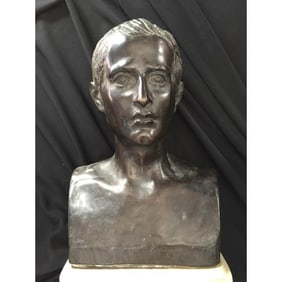 19thc Bronze Portrait Bust, Young Julius Caesar
