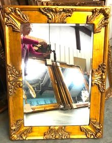 Florentine Style Carved Gilt Wood Beveled Mirror