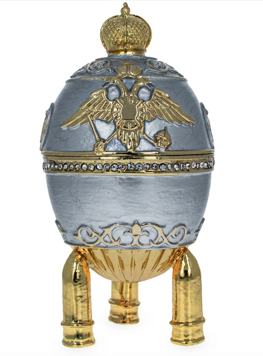 Russian Royal Military Trinket, Jewel Box Egg (1 of 3)