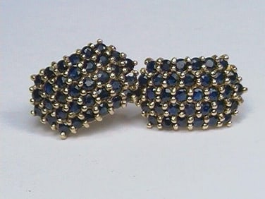 14kt Sapphire Cluster Earrings