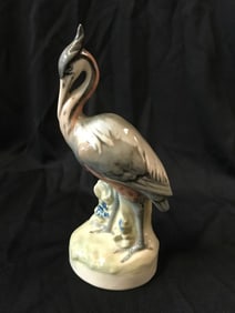 Art Deco German Porcelain Heron Figurine