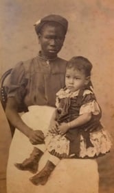 Rare African American History, Original 19thc Photo, Enslaved Woman, Bi-racial Child