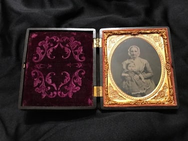 19thc Civil War Era Daguerreotype, Gutta Percha Case