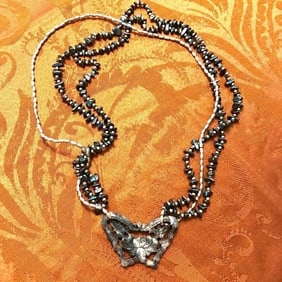 Carved Agate Butterfly Necklace