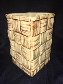 Mid Century Shawnee Woven Design Pottery Vase