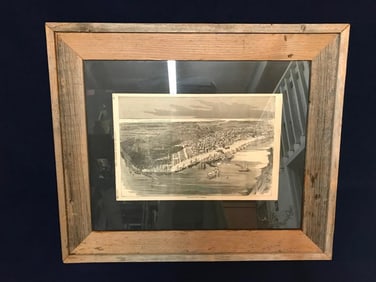 19thc Framed Engraving, The Capture of New Orleans