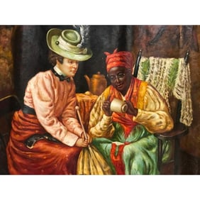 After Roseland, Vintage Fortune Teller Oil Painting