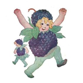 1914 Children's Print, The Blackberry Children, Rutabaga Turnip