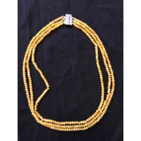Triple Strand Topaz Gemstone Necklace