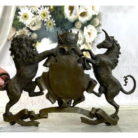 Royal Family Coat of Arms Bronze Shield Plaque