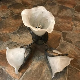 Art Nouveau Style Frosted Glass Ceiling Fixture