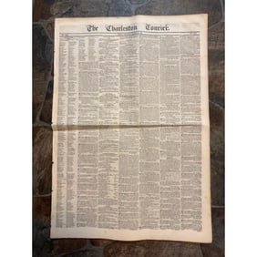 19thc Charleston South Carolina Newspaper