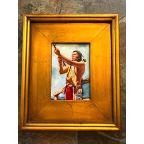 Native American Indian, Peace Pipe Oil Painting
