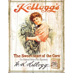 Kelloggs Corn Flakes Cereal Metal Sign
