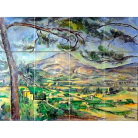 After Cezanne, Montagne Sainte-Victoire Ceramic Art Tile