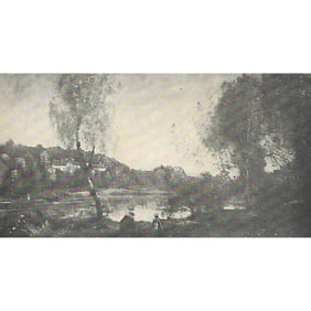 Early 1900's Half-tone Print, #492 Lake at Ville D'Avray