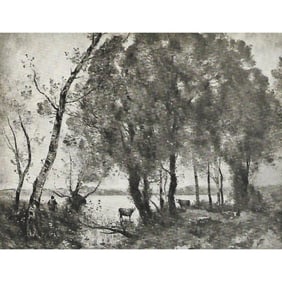 Early 1900s Half-tone Print, #493 The Lake