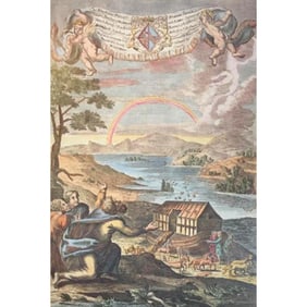 Noah's Ark & Rainbow Machine Colored Print