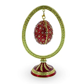 Russian Imperial Egg, Trinket Jewel Box, Display Stand
