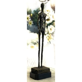 After Giacometti, Tall Man Bronze Sculpture