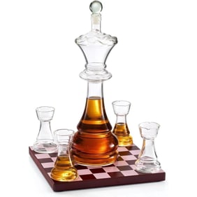 Chess Game Liquor Decanter Set