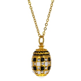 Russian Chess Royal Egg Pendant Necklace