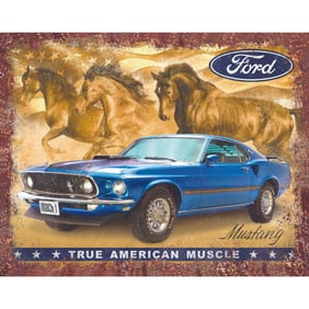 Ford Mustang Metal Garage Sign