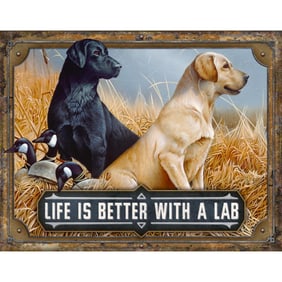 Life With A Lab Metal Pub Bar Sign