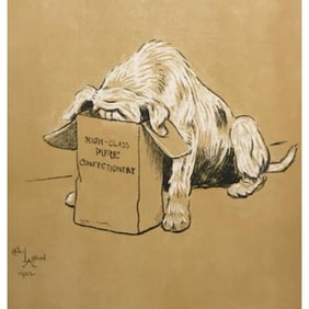Early 1900s Cecil Alden Lithograph, A Dog Day