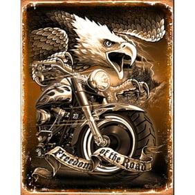 Freedom Road Metal Pub Bar Sign