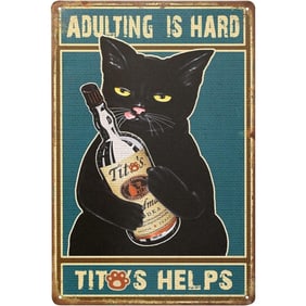 Adulting Is Hard Metal Pub Bar Sign