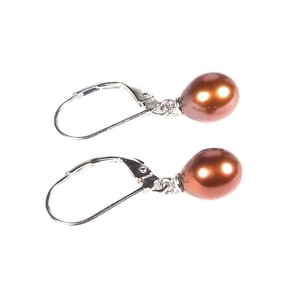 Bronze Cultured Pearl Sterling Silver Earrings