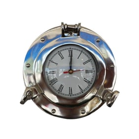 Chrome Ship Porthole Clock