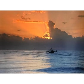 Vintage Lowcountry Shrimp Boat Color Photograph