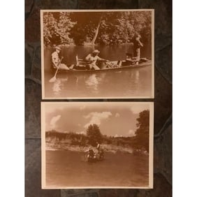 Pair of Vintage Fishing Scenes, Photo Prints