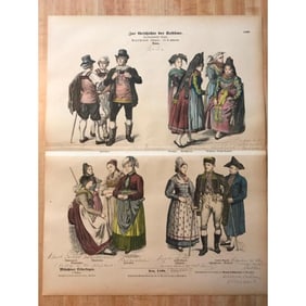 Rare 19thc German Costume Plates, Black Forest, Baden
